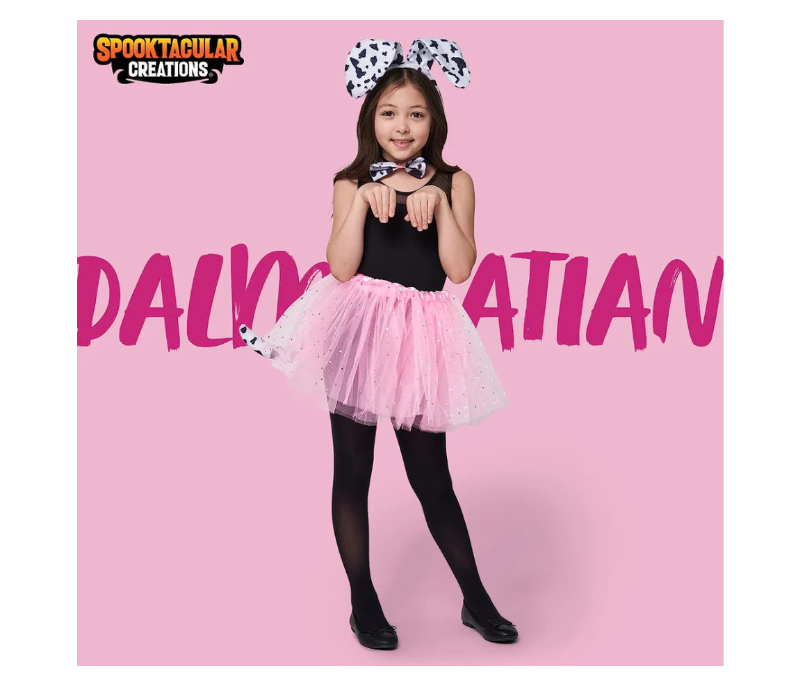 Conjunto de accesorios dálmatas con tutú, orejas y cola - Niña