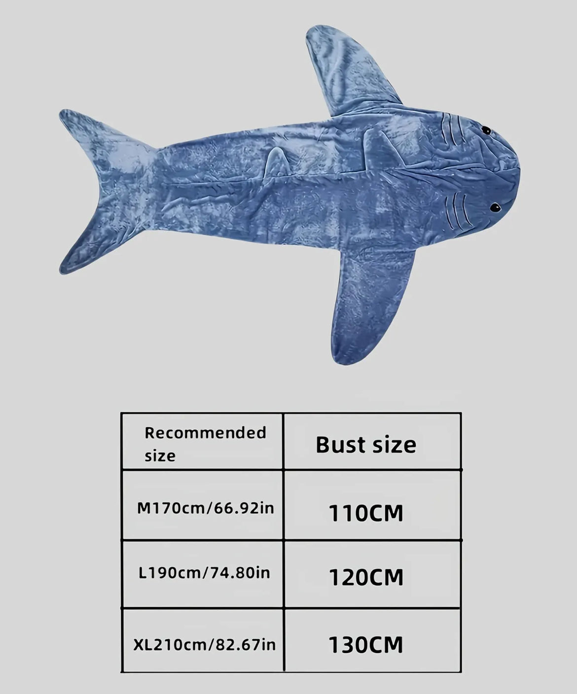 1pc Bata con Capucha de Franela Acogedora con Diseño de Tiburón - Ropa de Dormir Cálida y Suave para Hombres y Mujeres, Azul Claro con Detalles Blancos, Talla L - Lavable a Máquina, Ropa de Estar en Casa de Invierno