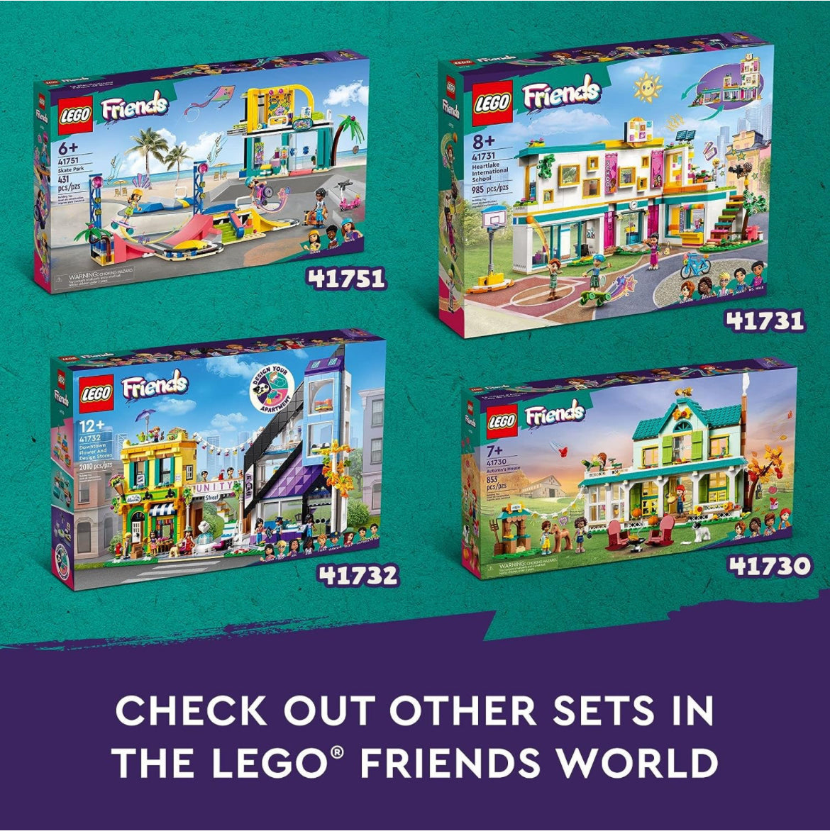 LEGO Friends Downtown Flower and Design Stores 41732 - Juego de construcción con apartamento, tiendas, casa y personajes clásicos, modelo para personalizar, decorar y exhibir para mayores de 12 años