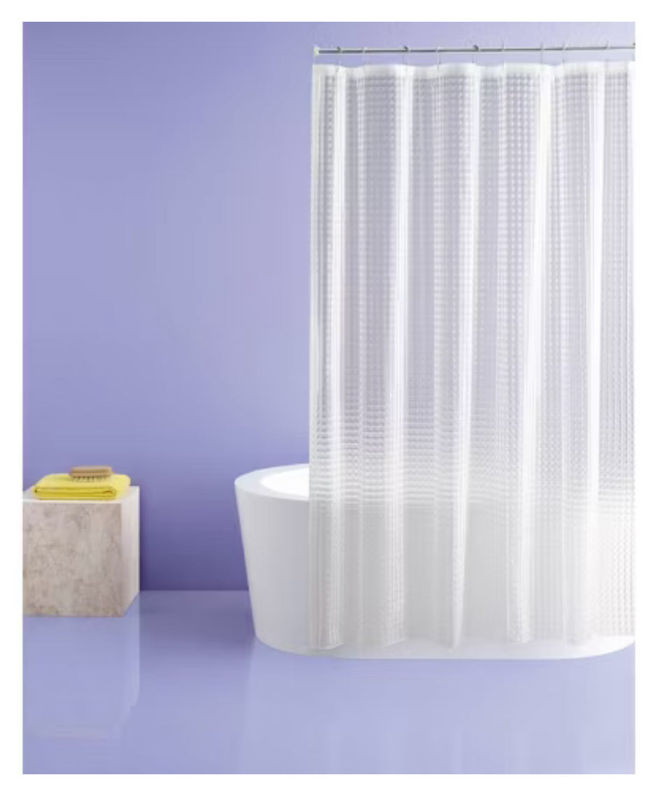 Cortina de ducha cúbica transparente - Room Essentials™: Revestimiento de baño PEVA, moldeado, sin PVC, resistente al agua- 70x 72 pulgadas