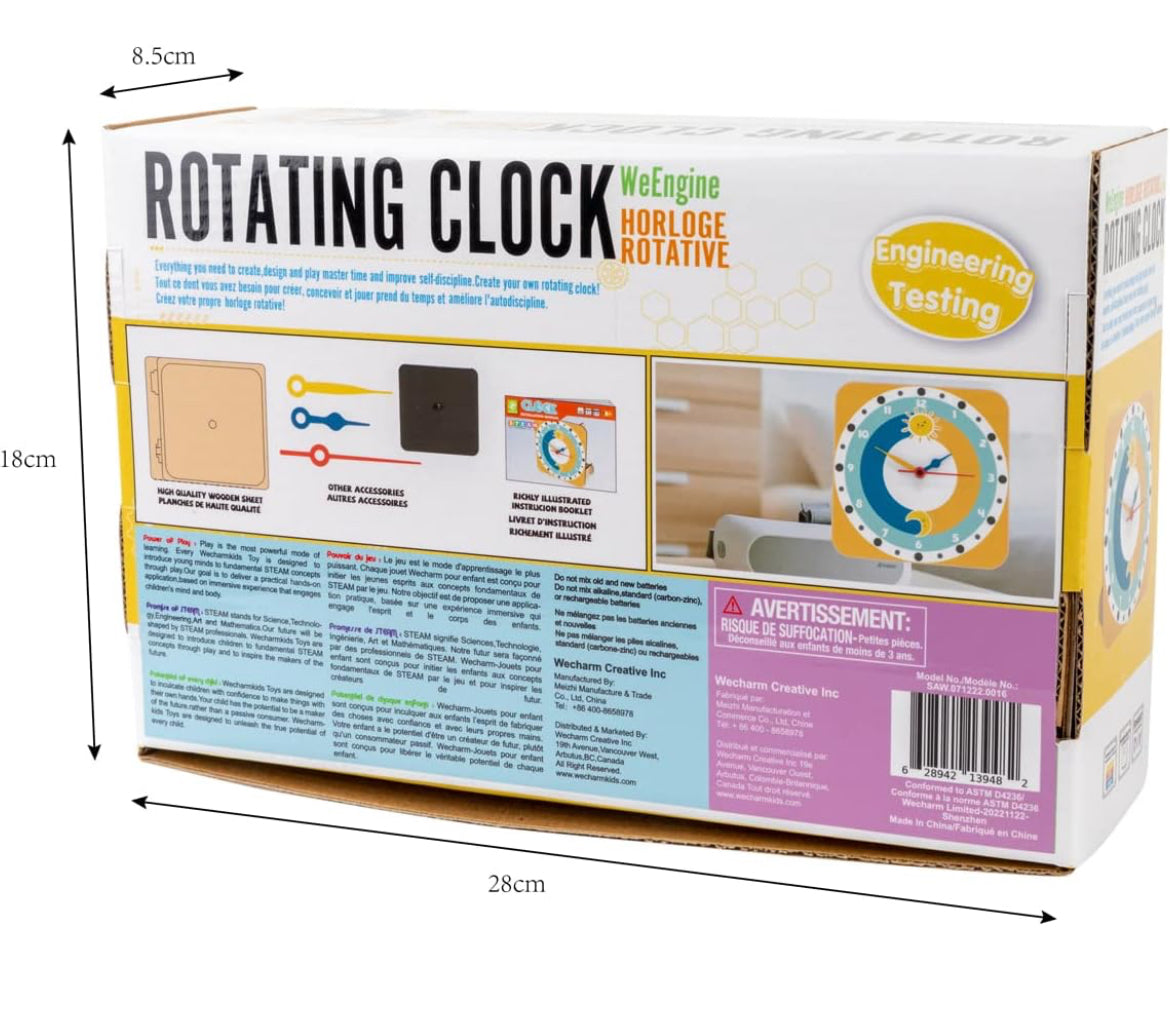 Reloj giratorio de Steam Toys, kit de rompecabezas 3D, construyendo y pintando su propio reloj, el mejor regalo para niños mayores de 6 años (reloj giratorio)