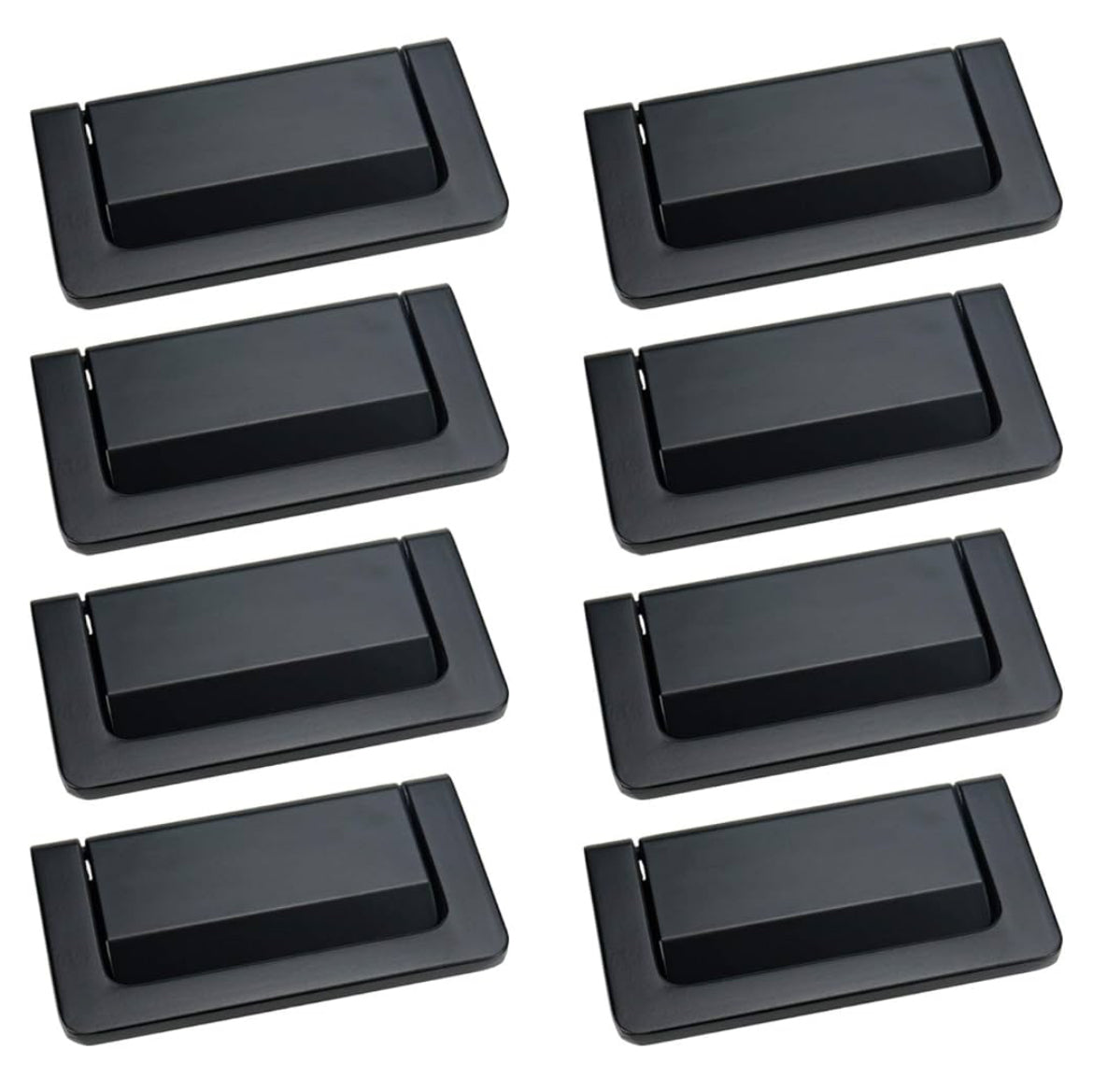 10 tiradores de manija empotrada para gabinete/manija rectangular / tiradores de elevación modernos, con tornillos de montaje, color negro