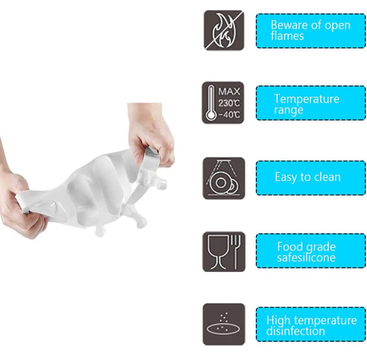 Ouddy Life Moldes de paletas Juego de 2, moldes de helado de silicona Molde de helado de 4 cavidades Molde con 100 palos de madera para paletas de bricolaje+ bolsas y alambres dorados , moldes blancos