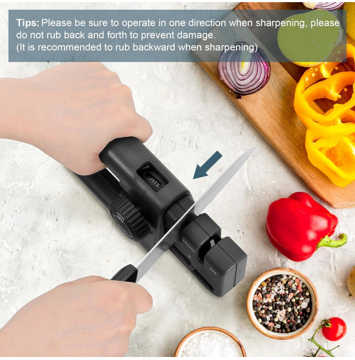 Afilador de cuchillos, 5 ángulos ajustables para cocina, afilador de cuchillos portátil de mano para hogar y exteriores
