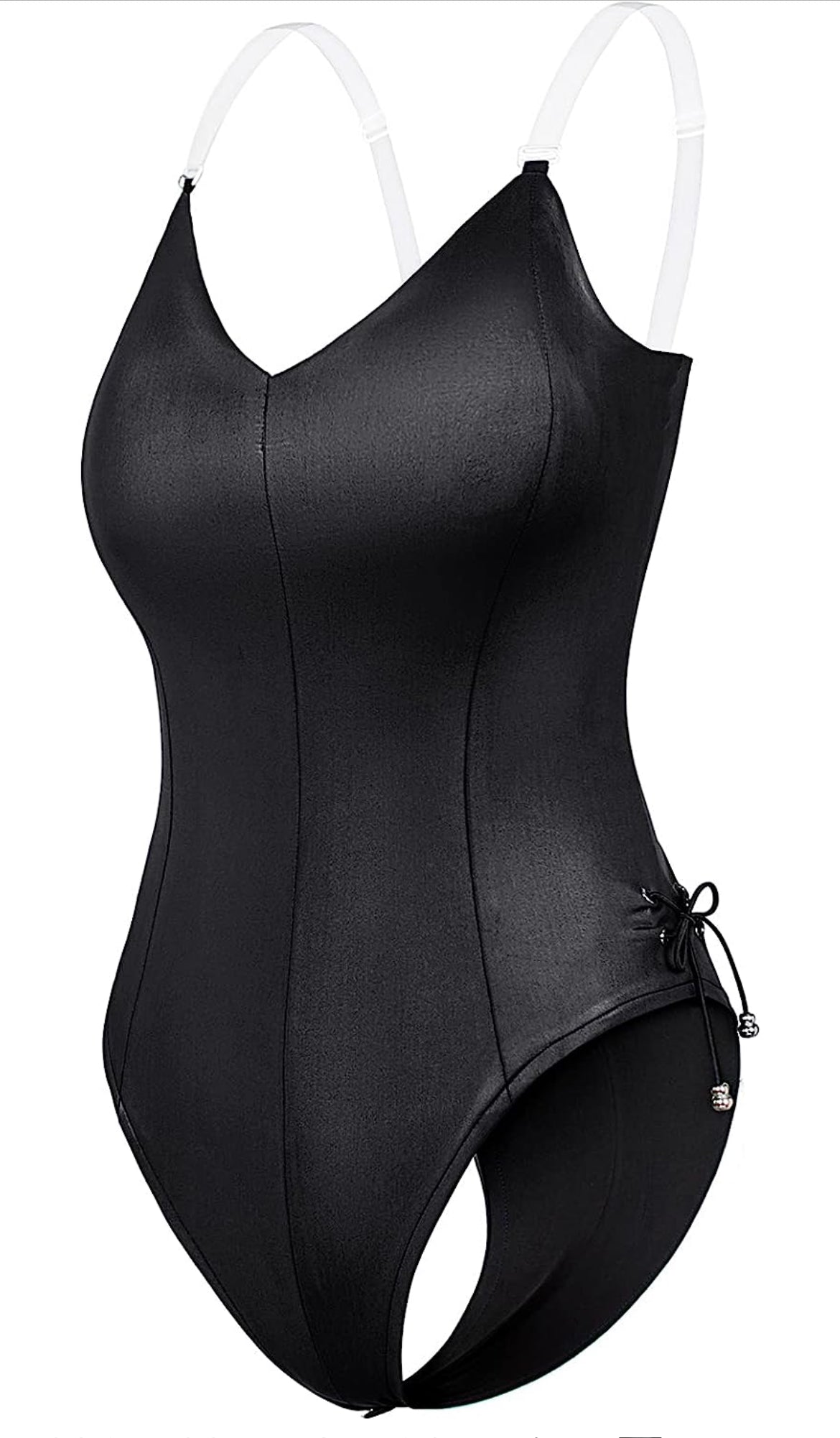 Conjunto de traje de disfraz de conejito para mujer, una sola pieza, con accesorios, Negro, S