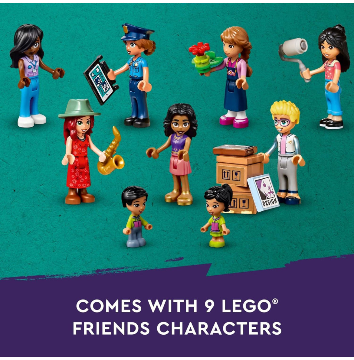 LEGO Friends Downtown Flower and Design Stores 41732 - Juego de construcción con apartamento, tiendas, casa y personajes clásicos, modelo para personalizar, decorar y exhibir para mayores de 12 años