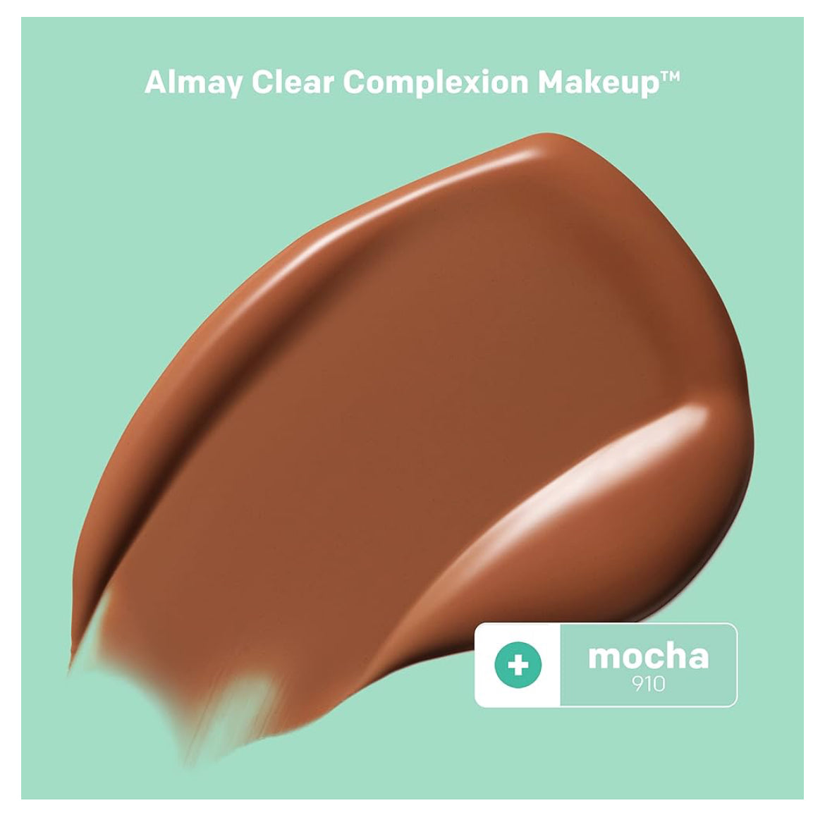 Almay Clear Complexion - Base de maquillaje para acné con ácido salicílico, ligero, cobertura media, hipoalergénico, sin fragancia, para pieles sensibles, moca 910, 1 onza líquida.-Color: 910 Mocha