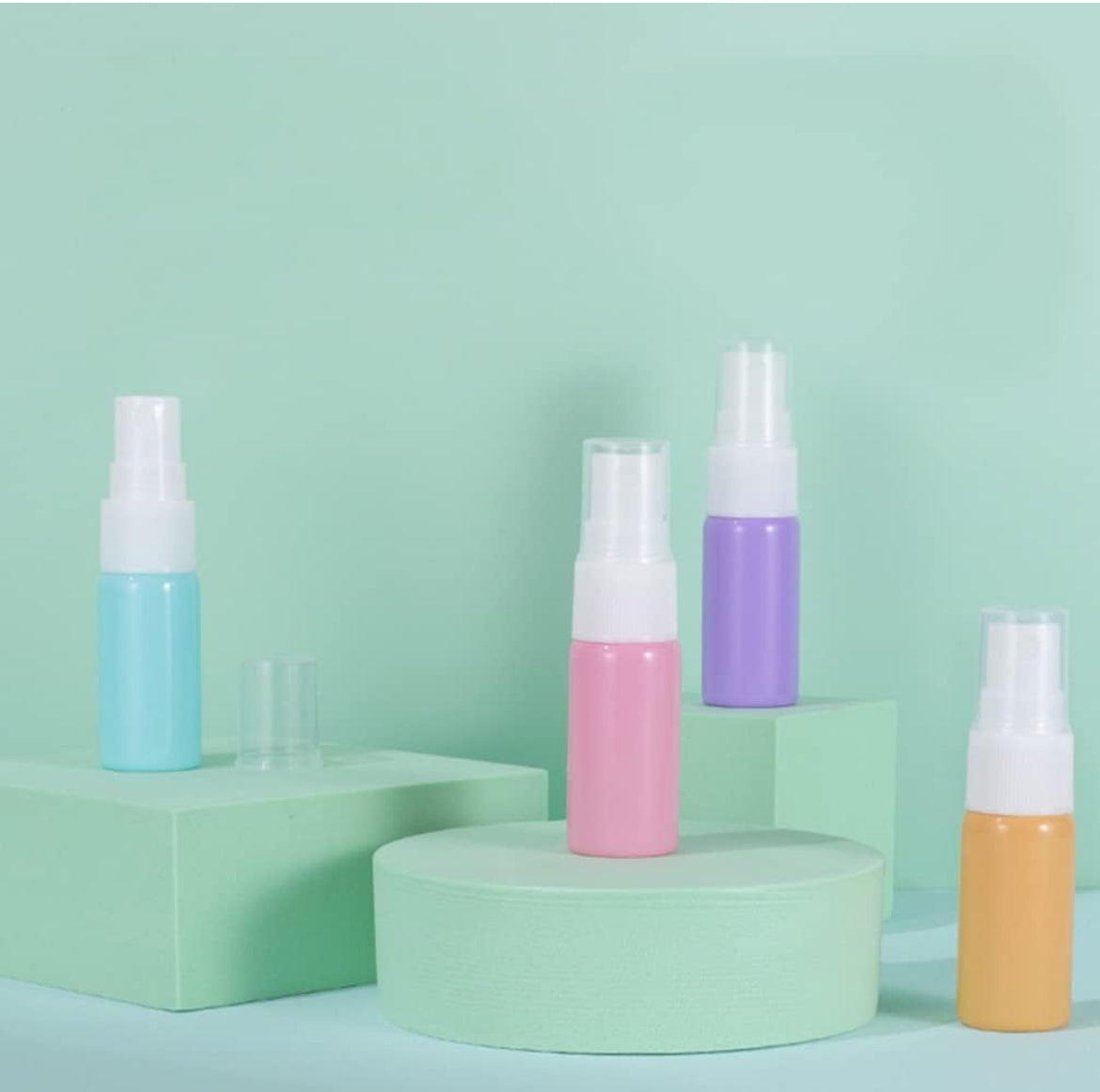 Beaupretty Botellas de spray de vidrio vacías de 0.3 fl oz, pulverizador de viaje, contenedor de muestras cosméticas, dispensador de aroma de viaje para el cuidado del cabello, maquillaje, 4 unidades