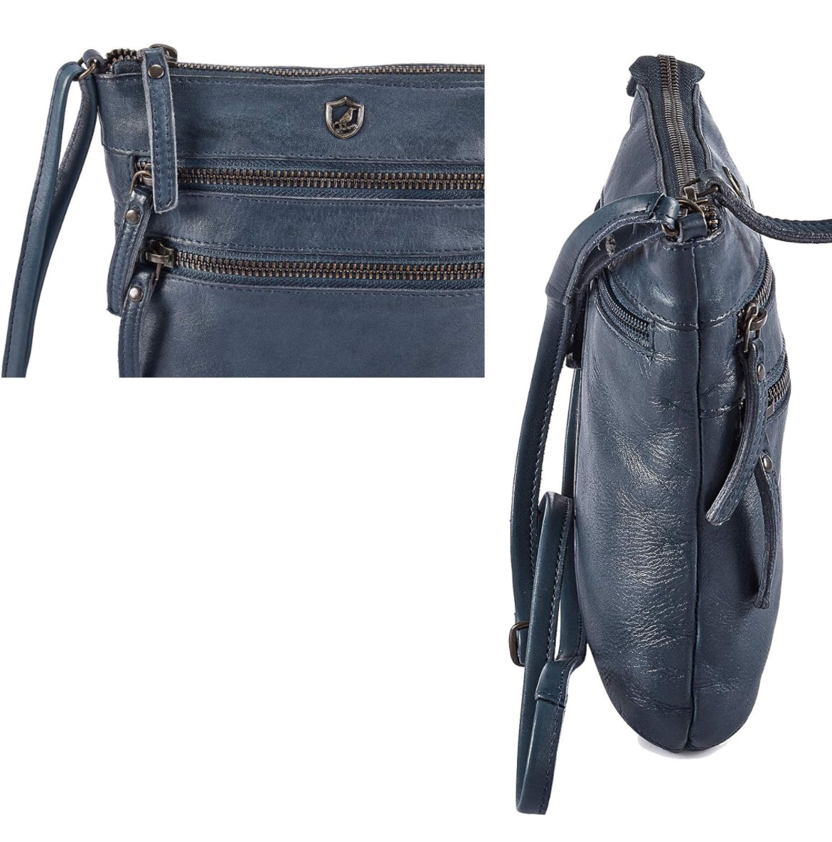 Bolso bandolera para mujer, pequeño bolso de cuero real, bolso cruzado de viaje vintage hecho a mano