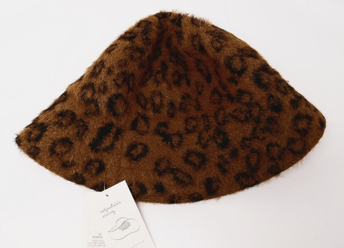 A new day - sombrero Estampado Leopardo Ajustable Cubo Sombrero - Marrón
