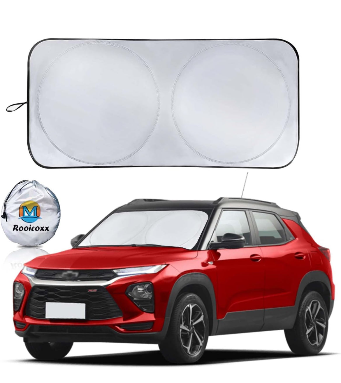 Parasol plegable para parabrisas de automóvil, reflector UV, parasol duradero de material 240T para protección contra el calor UV y solar, mantiene el vehículo fresco (70 x 35 pulgadas)