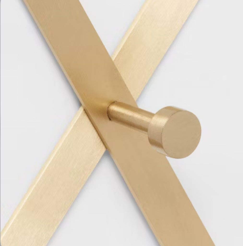 Accordian 10 Hooks Rail Gold - Brightroom™: Estante de gancho decorativo montado en la pared, aluminio lacado, 15" de longitud