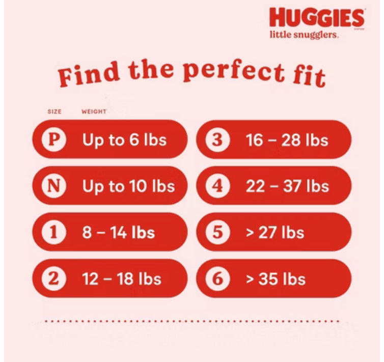 Huggies Little Snugglers Baby Diapers- 84 pañales - etapa 2