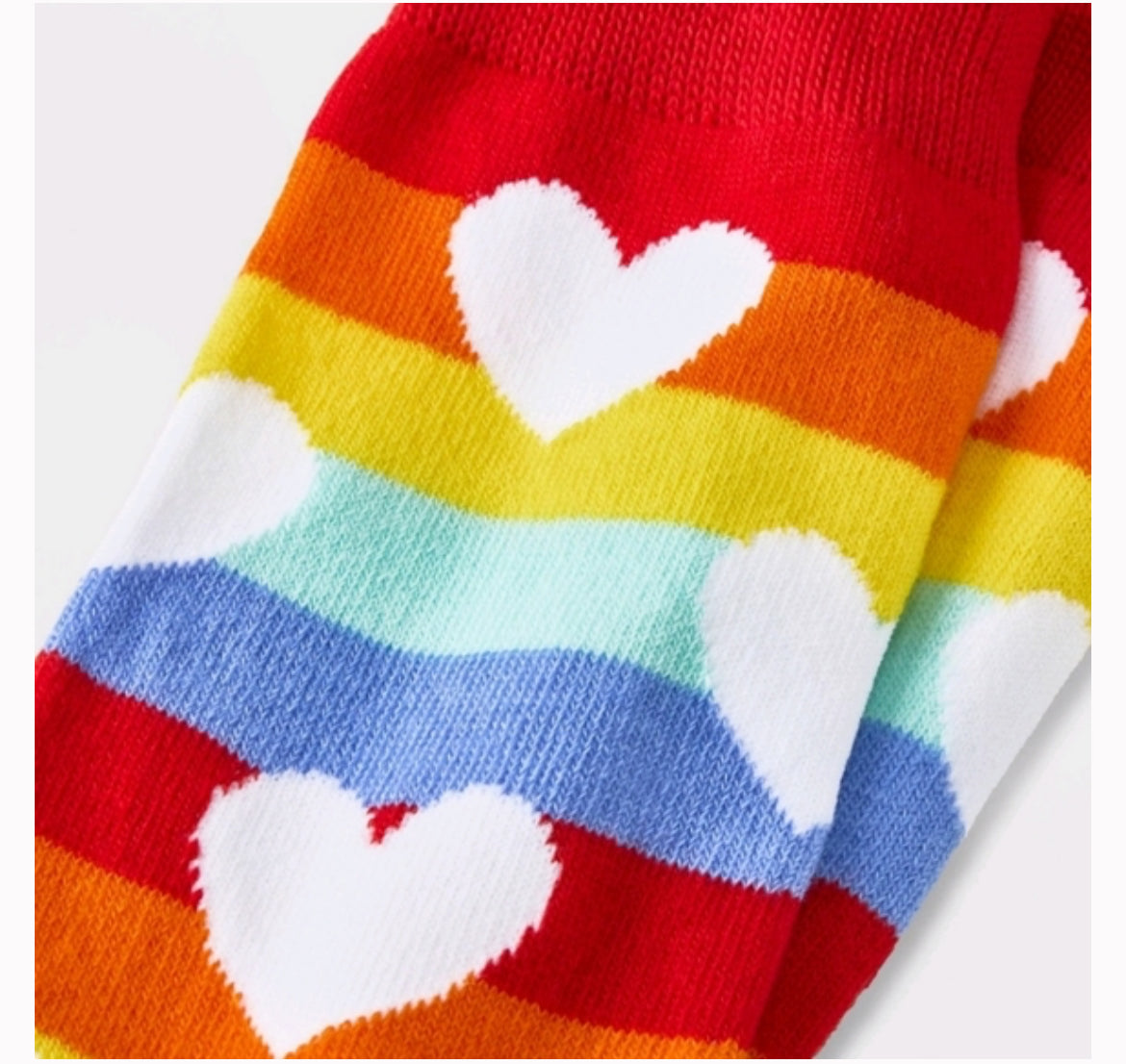 🌈 Calcetines de corazón con rayas arcoíris adulto
