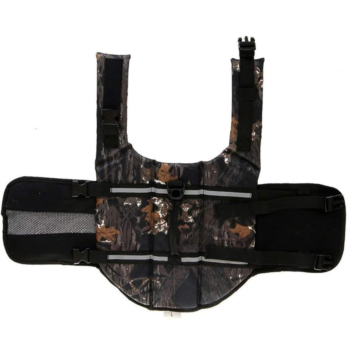 GabeFish Chaleco salvavidas para perros Chaleco Ropa de seguridad Collar Arnés Salvador de mascotas Conservación de natación Tira reflectante Traje de baño BlackCamo XS