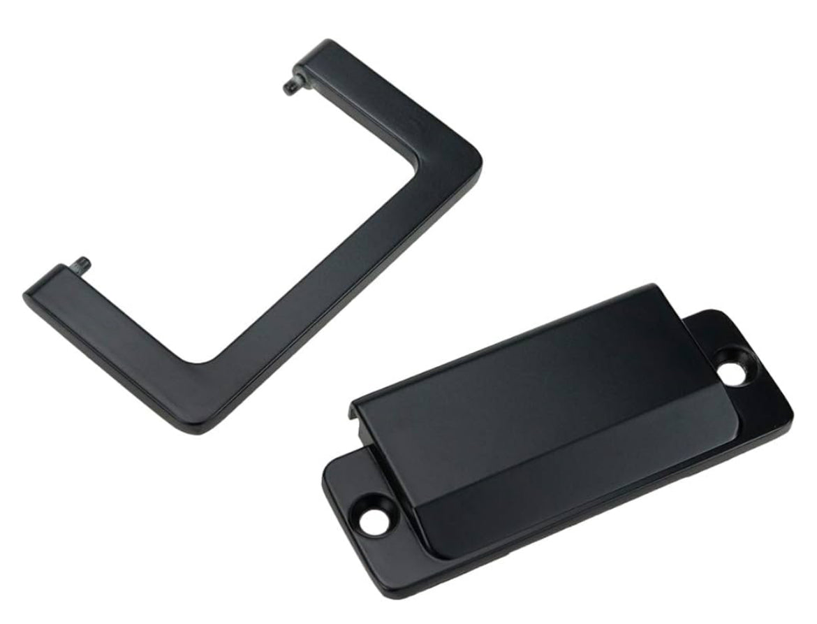 10 tiradores de manija empotrada para gabinete/manija rectangular / tiradores de elevación modernos, con tornillos de montaje, color negro