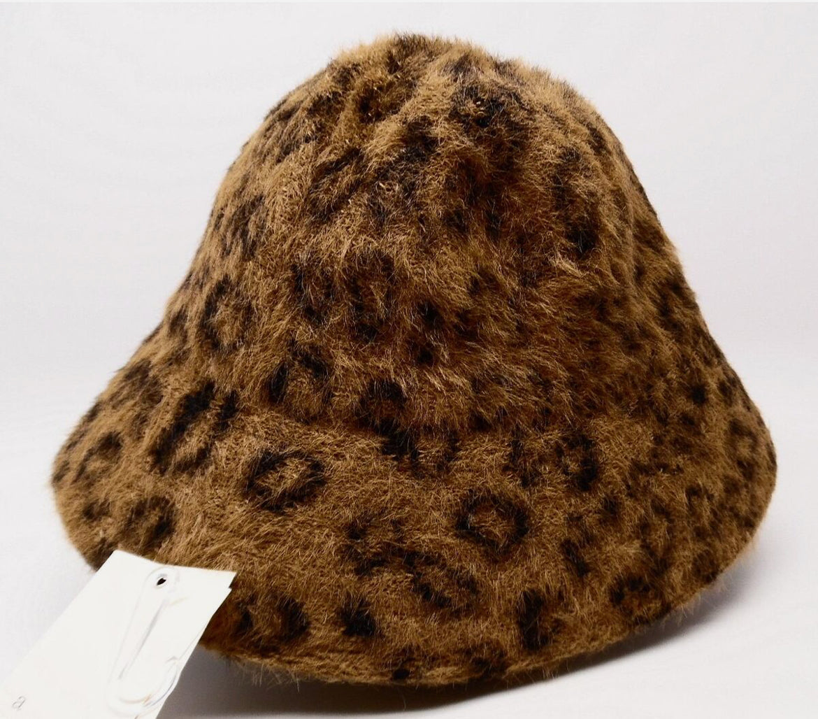 A new day - sombrero Estampado Leopardo Ajustable Cubo Sombrero - Marrón