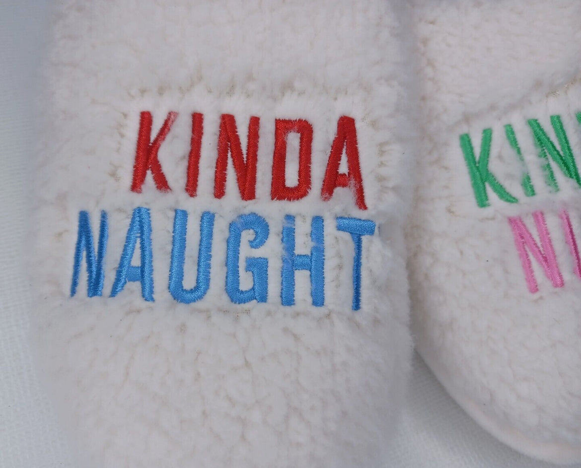 Wondershop Kinda Naughty Kinda Bonitas Zapatillas Sherpa Sintéticas Difusas Para Mujer - talla L