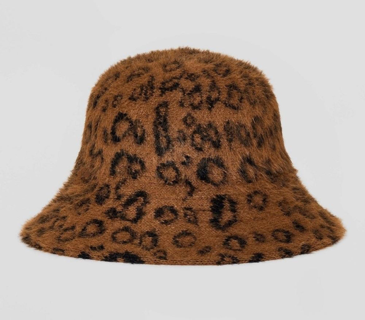 A new day - sombrero Estampado Leopardo Ajustable Cubo Sombrero - Marrón