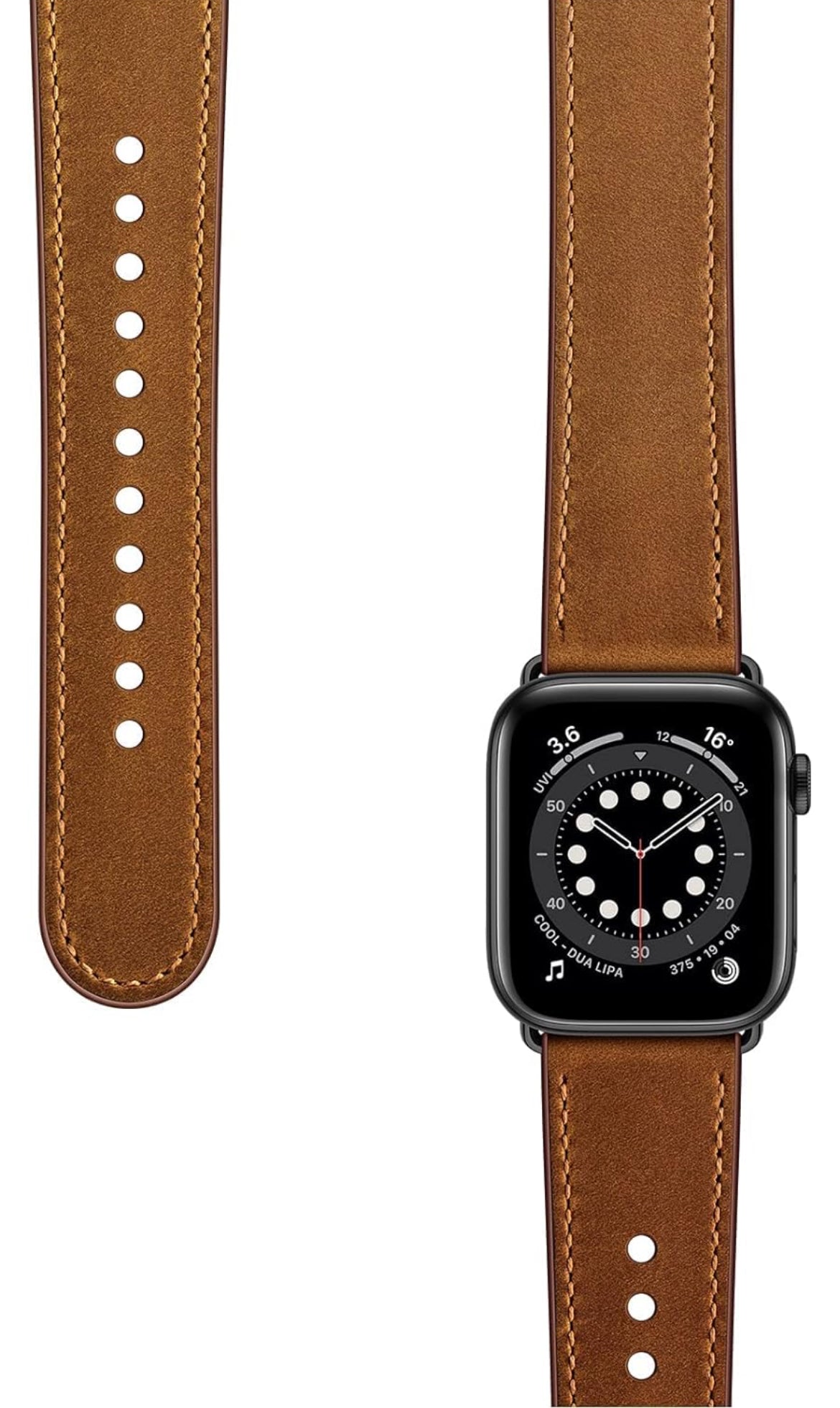 Correa de repuesto compatible con Apple Watch de 45mm 44mm 42mm 41mm 40mm 38mm, correa de repuesto de cuero genuino para iWatch SE Series 7 6 5 4 3 2 1 (marrón retro y negro, 45mm 44mm 42mm)