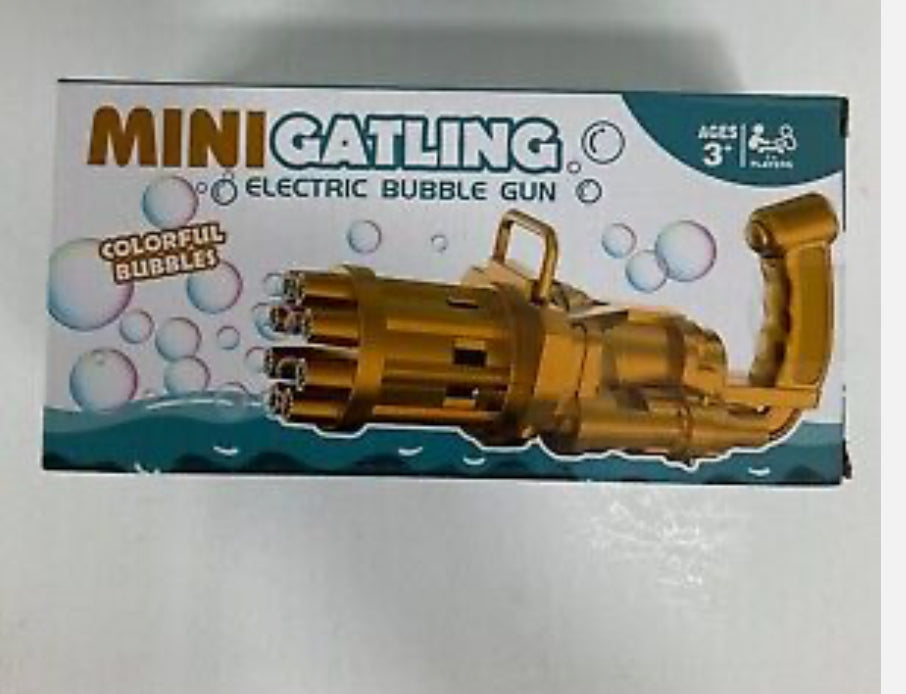 Pistola de burbujas eléctrica Mini Gatling negra toma 3 baterías AA -negra- edades 3+