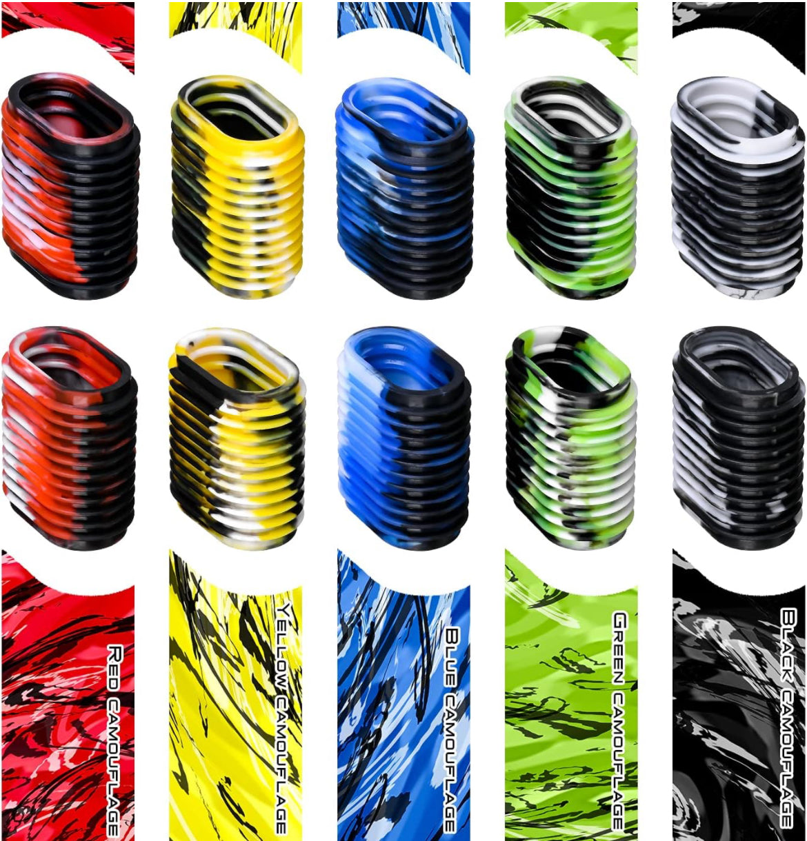 10 piezas de goma para carrete de pesca, funda antideslizante para perilla de cebo de cebo 5 pares en paquete de 5 colores (disponible en color azul )