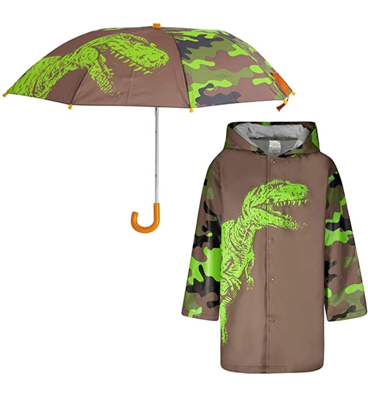 Conjunto de paraguas para niñas y niños y abrigos de lluvia, paraguas para niños pequeños, chaqueta para niños y niñas (3-9 años)
