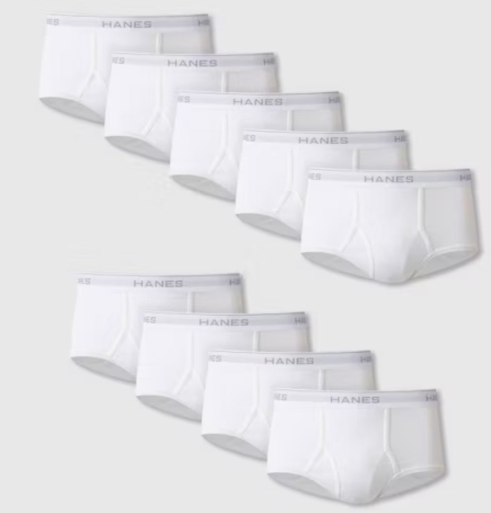 Hanes Men's 9pk Briefs - Blanco -Talla M (32-34”)