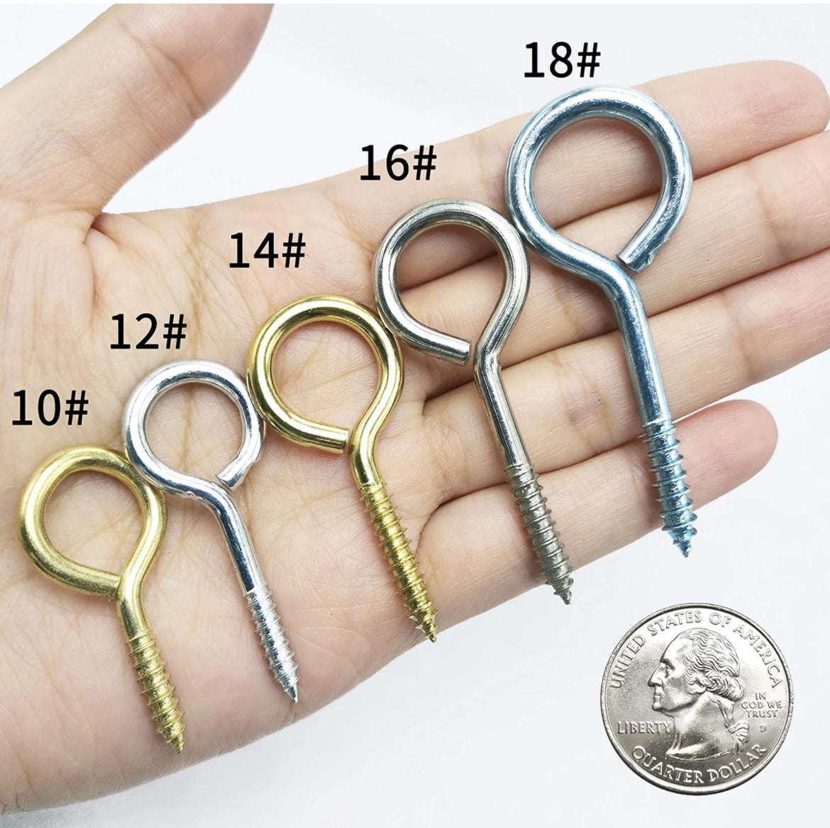 Armellas roscadas Tornillo autorroscante de metal chapado en zinc Ganchos de semiesfera Armellas de gancho, Negro