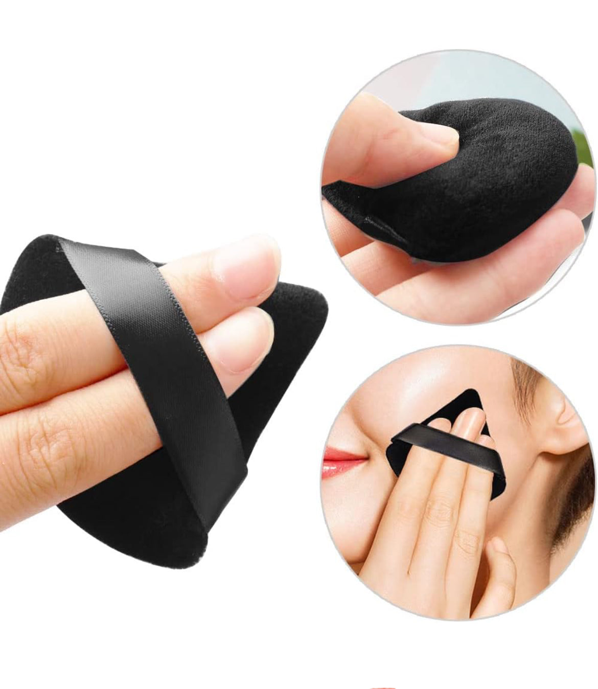 12 piezas de almohadilla de polvo triangular para polvo facial, almohadillas de maquillaje de terciopelo para polvo, esponja de maquillaje rosa, esponjas de polvo para polvo facial