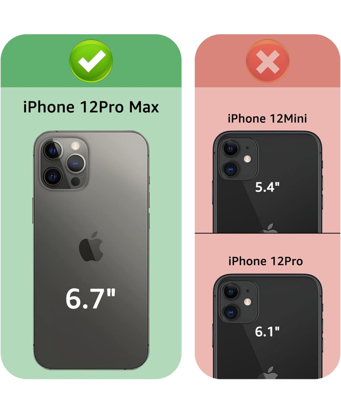 XcaseBar Funda tipo cartera para iPhone 12 Pro Max de 6.7 pies con soporte de anillo de rotación de 360°. Bloqueo RFID, soporte para tarjetas de crédito, funda de piel sintética para teléfono para