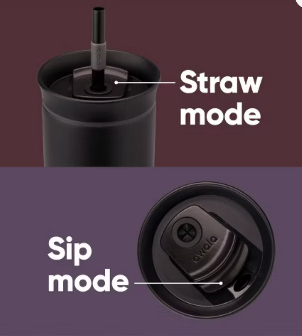 Vaso de pajilla de acero inoxidable Owala de 24 oz - negro