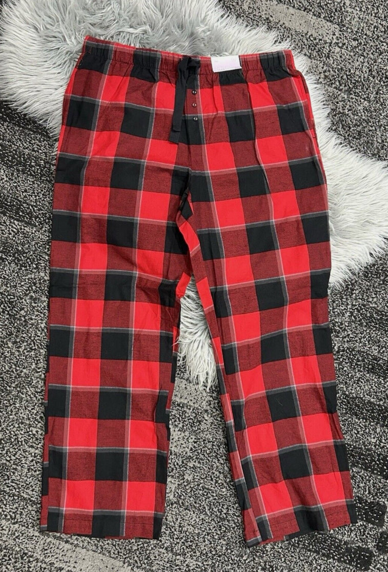 Pantalones de pijama de algodón a cuadros rojos y negros medianos - Talla XL - Stars Above para mujer