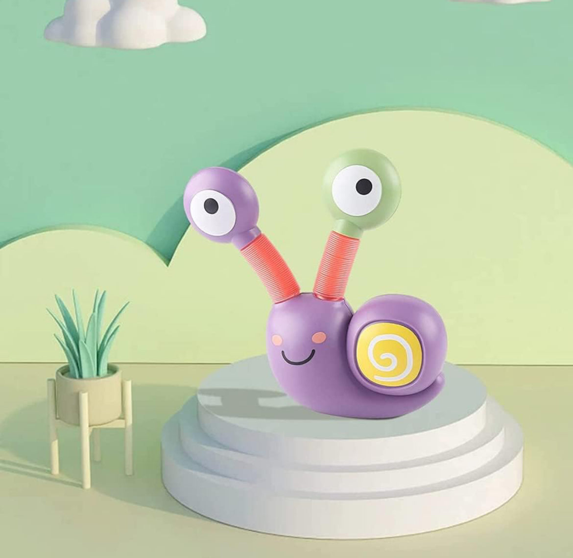 Juguete de tubo telescópico de caracol divertido juguete sensorial de fuelle telescópico para niños, juguete de descompresión (verde/púrpura), morado