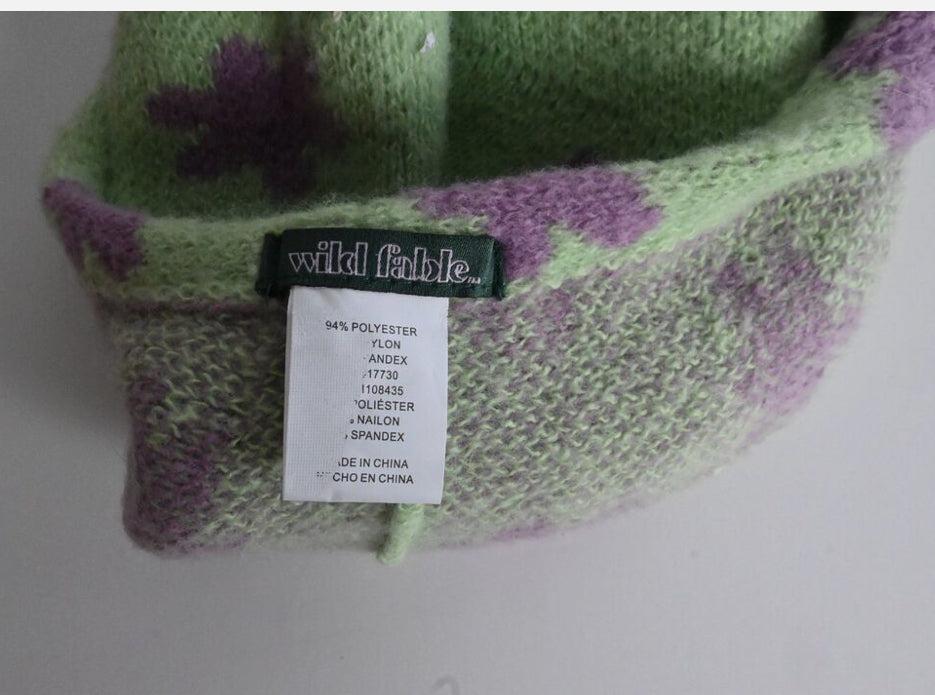 Boina de punto floral verde menta Wild Fable para mujer talla única