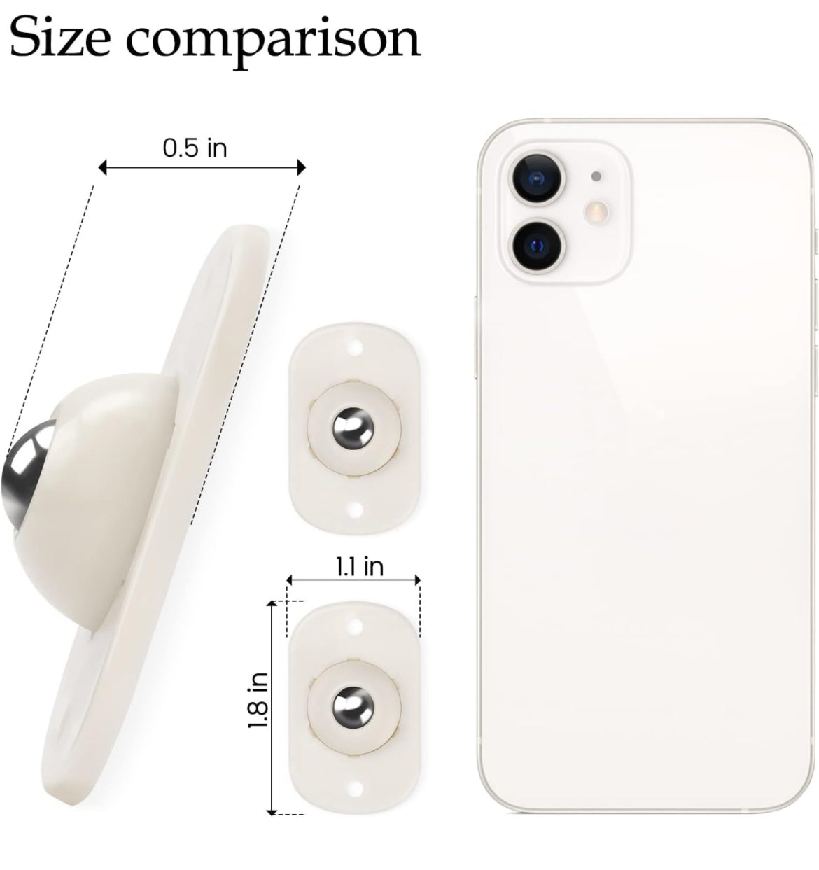 Mini ruedas giratorias autoadhesivas, rodamiento de rodillos de vástago, rueda universal de rotación de 360°, polea adhesiva para basura, caja de almacenamiento, muebles pequeños (8, giro blanco)