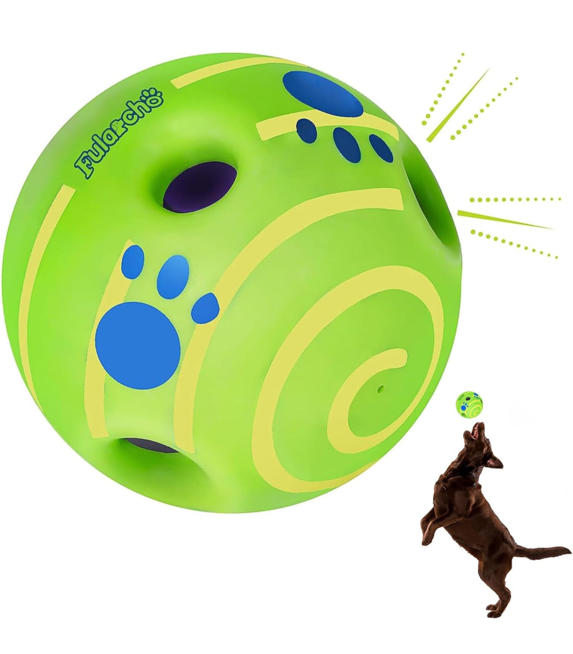 Wobble - Pelota para perros de risa, juguete interactivo para perros con sonidos divertidos, bola para perros que se tambalea para aliviar la ansiedad, rechinar los dientes, regalos de pelota para tu mascota