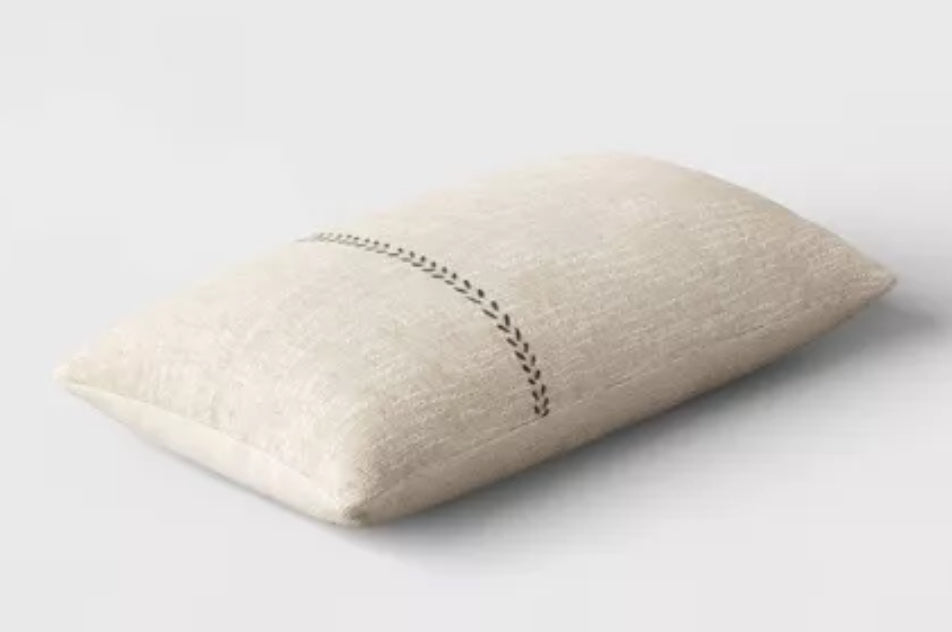 Cojín lumbar cosido de gran tamaño neutro: mezcla de algodón y lino, interior - Threshold™