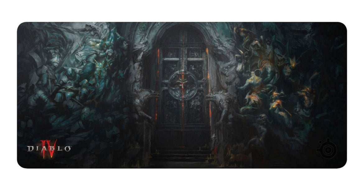 SteelSeries - Alfombrilla de mouse / raton para juegos de tela QcK (XXL) - Diablo IV Edition - Negro