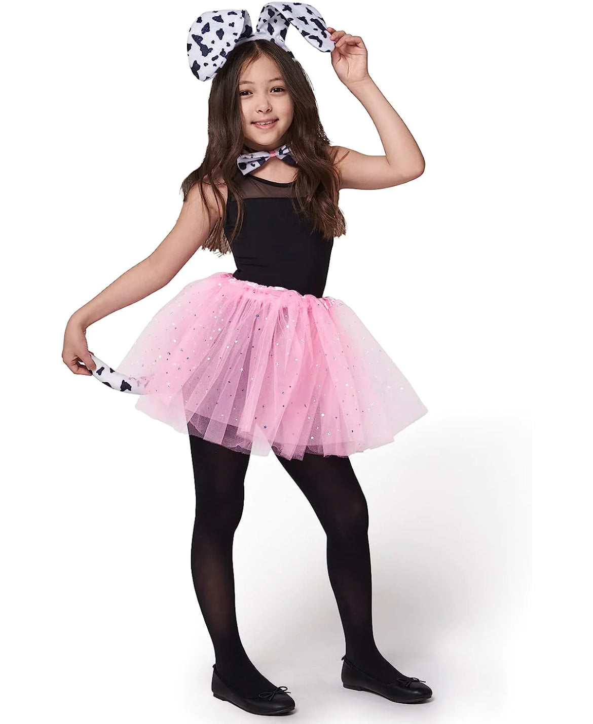 Conjunto de accesorios dálmatas con tutú, orejas y cola - Niña