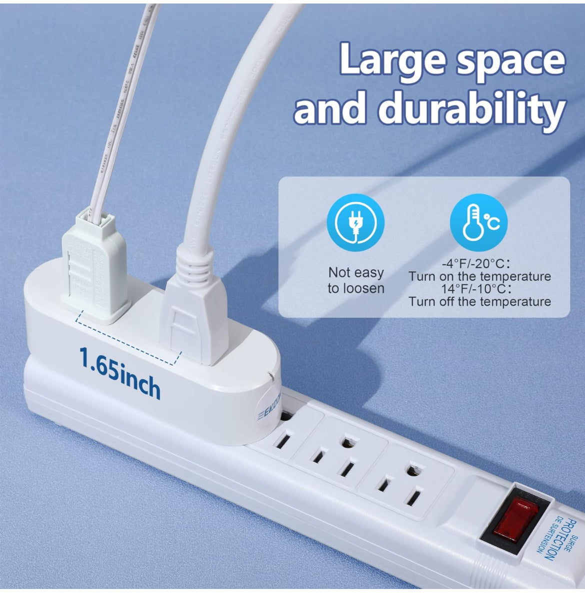 Feekoon Enchufe de salida controlada por temperatura, interruptor de sensor de temperatura exterior, salida térmica para clima frío encendido de -4 grados a 14 grados para calentador de sartén de aceite RV y equipo de filtración de estanques