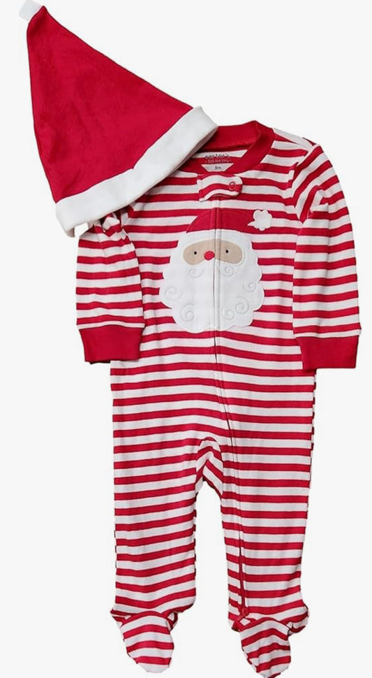 Carters Niños y niñas a rayas de Papá Noel con sombrero de Navidad Sleeper