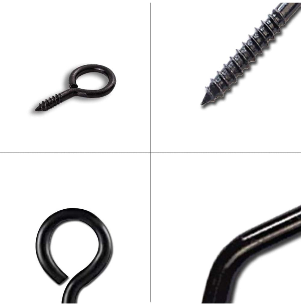 Armellas roscadas Tornillo autorroscante de metal chapado en zinc Ganchos de semiesfera Armellas de gancho, Negro