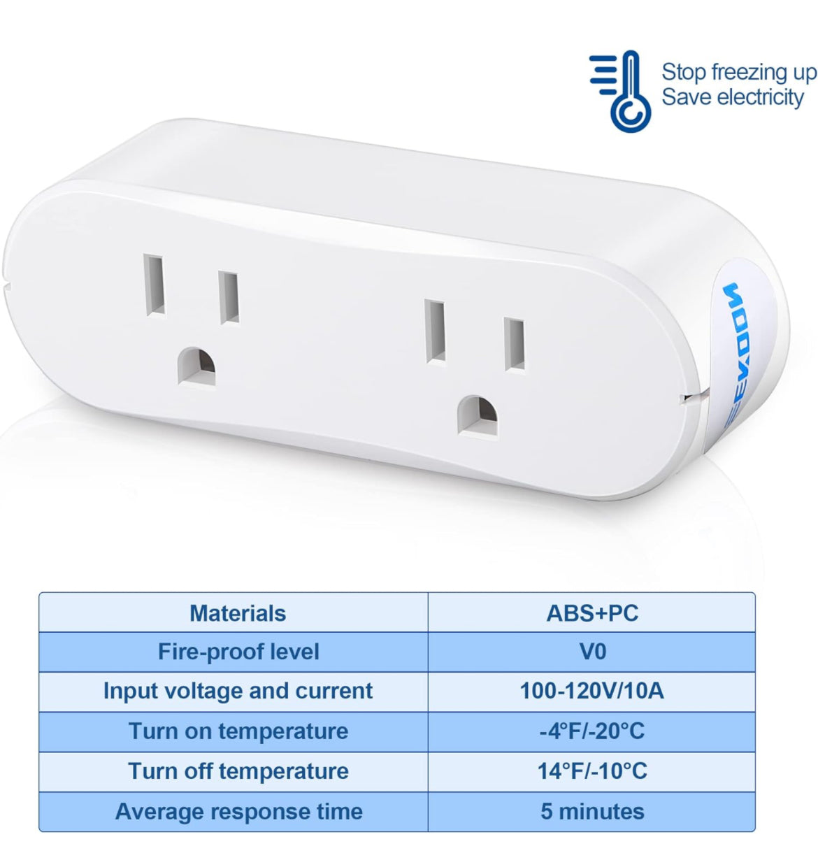 Feekoon Enchufe de salida controlada por temperatura, interruptor de sensor de temperatura exterior, salida térmica para clima frío encendido de -4 grados a 14 grados para calentador de sartén de aceite RV y equipo de filtración de estanques