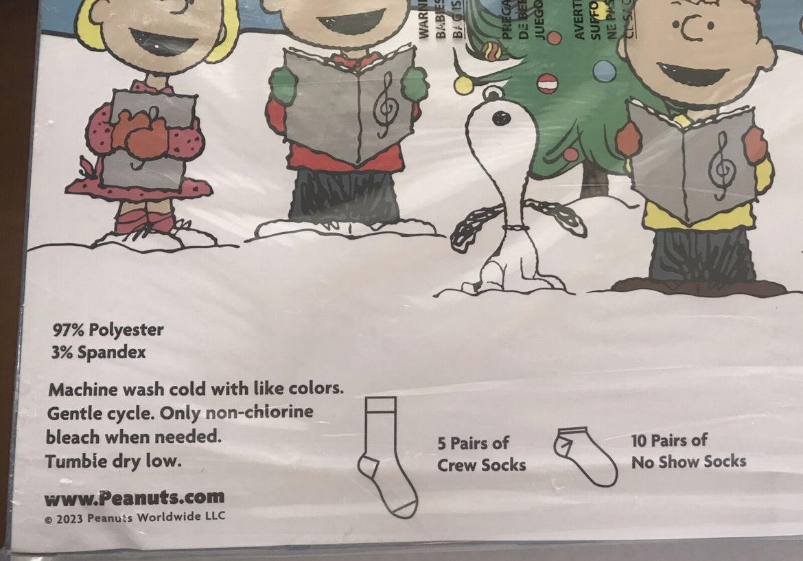 Peanuts Christmas Snoopy 15 días de calcetines para mujer