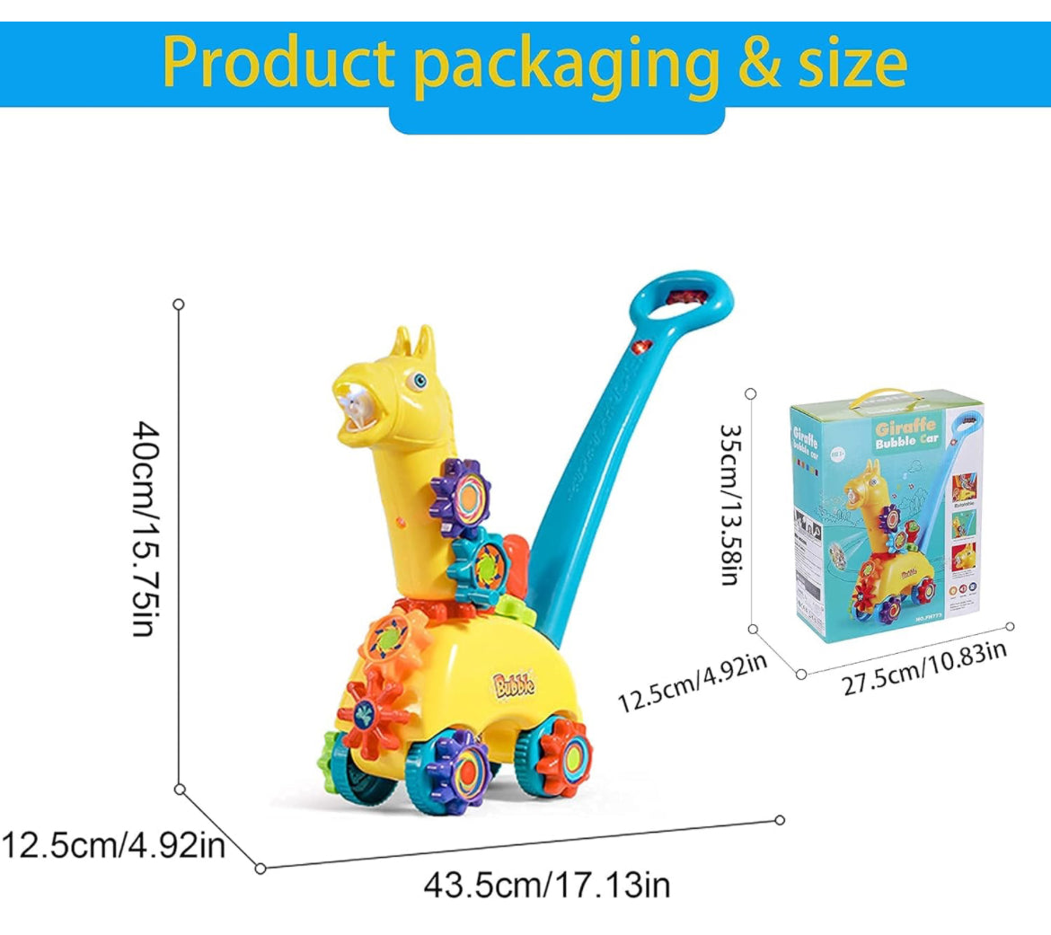 Máquina de burbujas de jirafa, juguetes para niños pequeños de 3 años, fabricante automático de burbujas para interiores, juguetes de burbujas para exteriores, juguetes de burbujas con luz y música para niños y niñas de 3 a 5 años