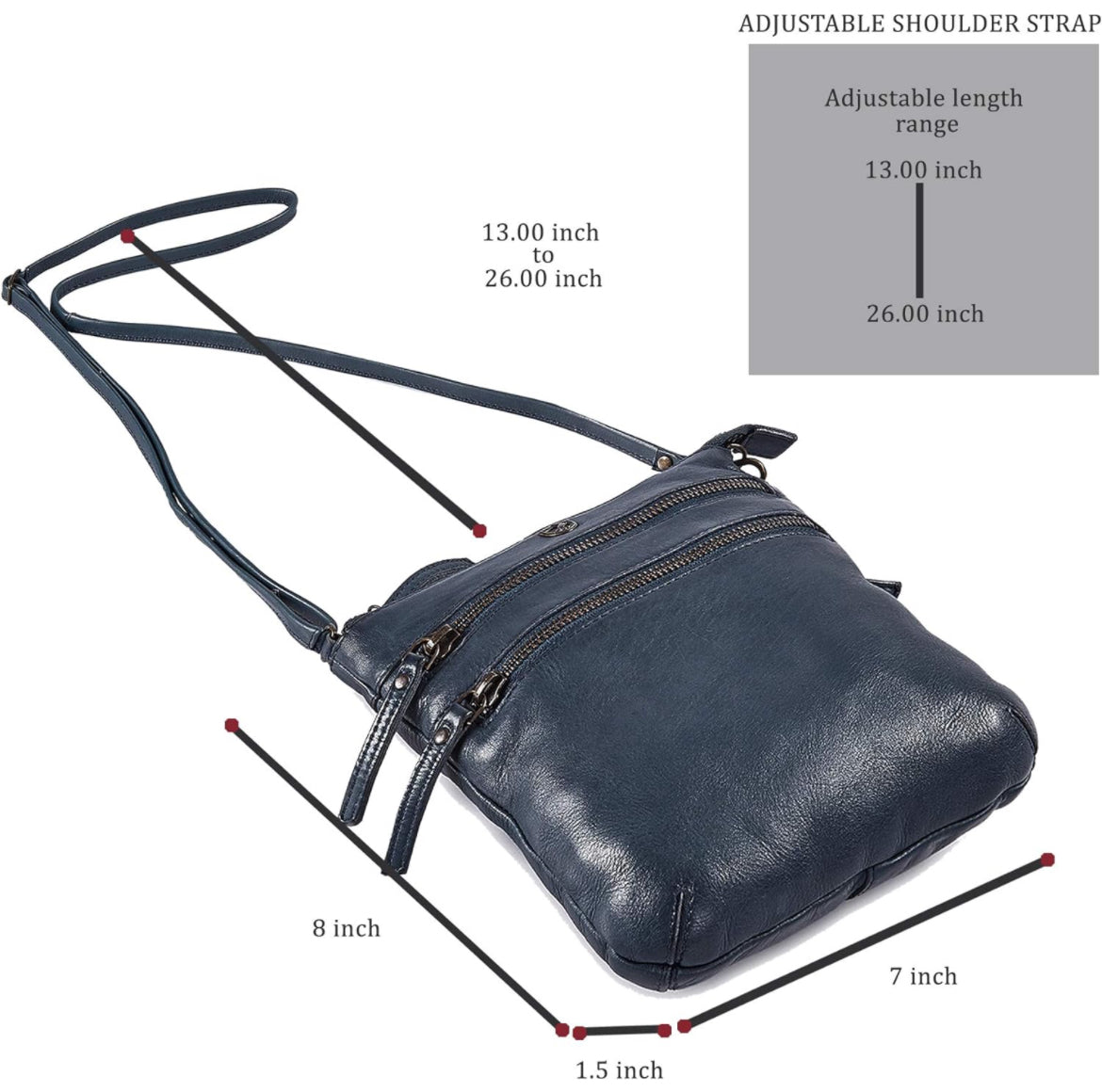 Bolso bandolera para mujer, pequeño bolso de cuero real, bolso cruzado de viaje vintage hecho a mano