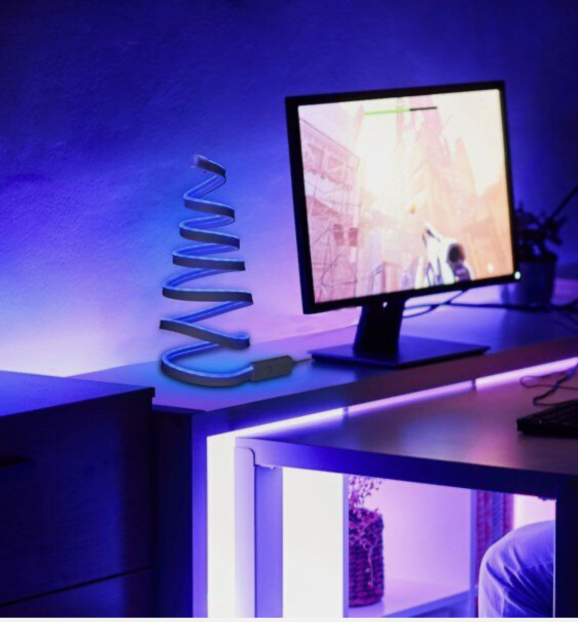 Monster Smart 6,5 ft neón flexible + tira de luz LED cable de memoria 3D núcleo reactivo al sonido-