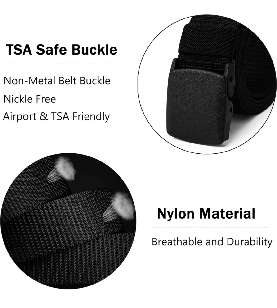 Mile High Life | Cinturón de banda de nylon | Cinturón militar para exteriores | TSA YKK Safe Buckle Plastic/Metal