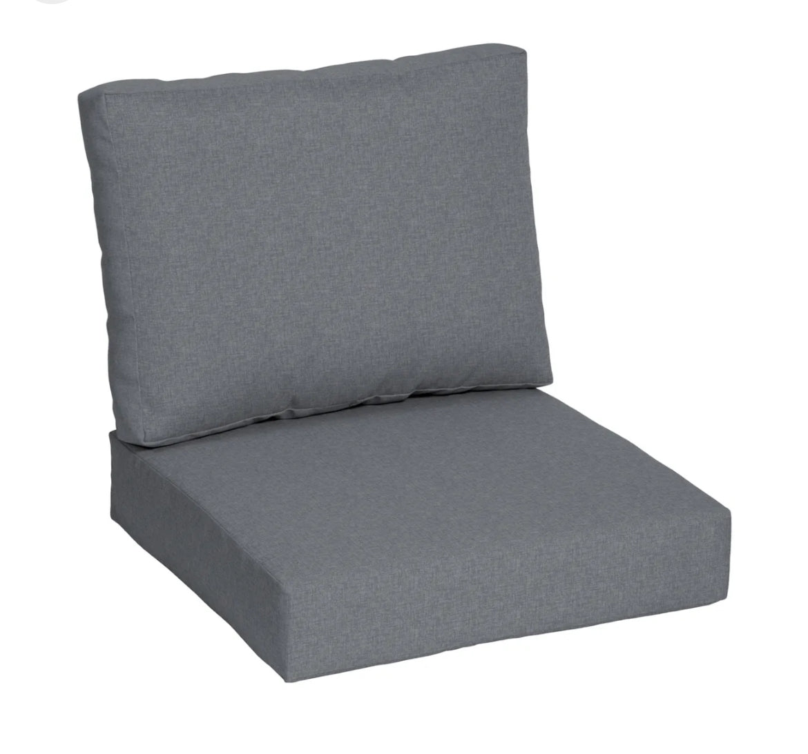 Better Homes & Gardens 45" x 24" Rectángulo gris al aire libre Cojín de asiento profundo de 2 piezas